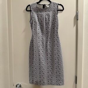 Diane Von Furstenberg Elegant Black and White Geometric Pattern Dress